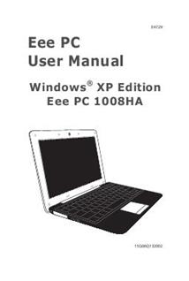 Asus Eee PC 1008HA manual. Tablet Instructions.